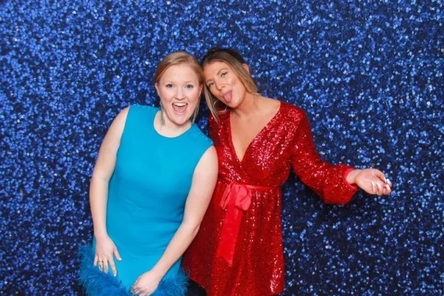 Blue Sparkle photo booth backdrop