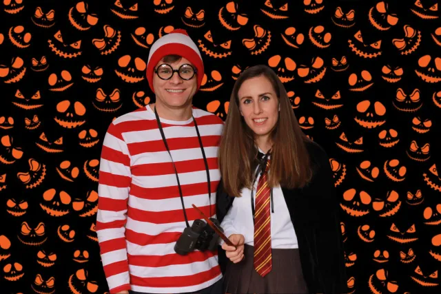Jack-o-Lantern photo booth backdrop