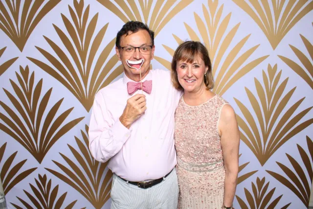 Golden Palms photo booth backdrop