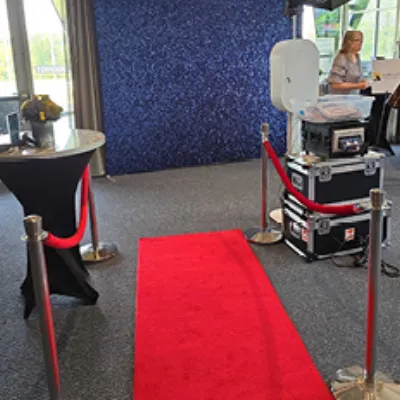 Red carpet and stanchions VIP photo booth accessories